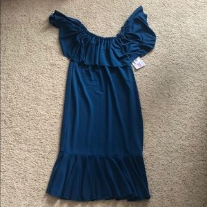 NWT SOLID BLUE “Cassie” material LulaRoe Cici